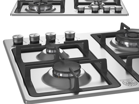  60 四头前置控制5千瓦炒锅灶头3d模型 