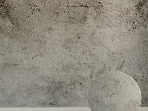  混凝土墙。老旧混凝土。903d模型 