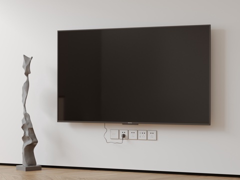  现代电视机 移动电视 激光电视 显示屏 壁挂式电视su模型 