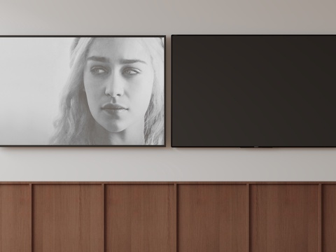  现代电视机 移动电视 激光电视 显示屏 壁挂式电视su模型 