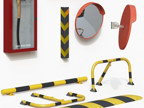  停车设备套装3d模型 