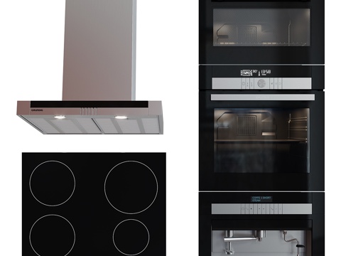  格朗迪厨房套装3d模型 