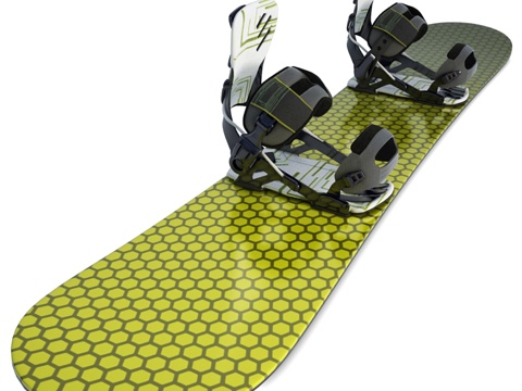  滑雪板装备3d模型 