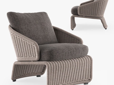  MINOTTI HALLEY户外扶手椅3d模型 