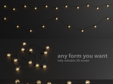  可编辑花环灯套装13d模型 