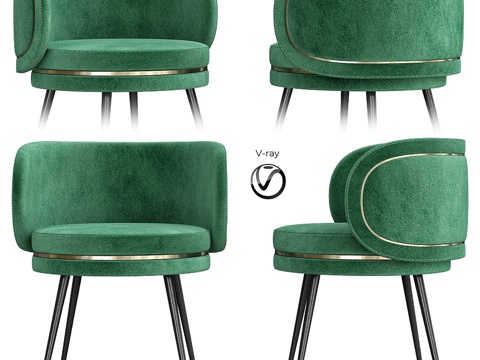  最佳软包椅（低多边形）3d模型 