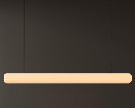 现代中古吊灯 极简奶油风吊灯 北欧简约吊灯 餐厅吊灯 长条吊su模型