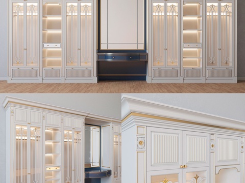  经典衣橱3d模型 