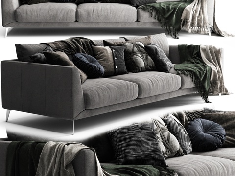  博康普斯特法戈三人沙发 - 斯堪的纳维亚套装3d模型 