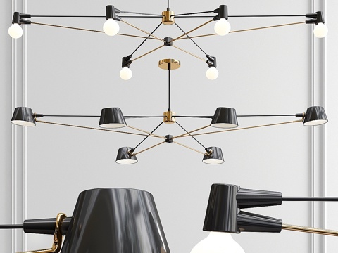  长线缆旋转吊灯3d模型 