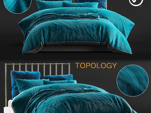  浏览奢华设计绗缝被套3d模型 