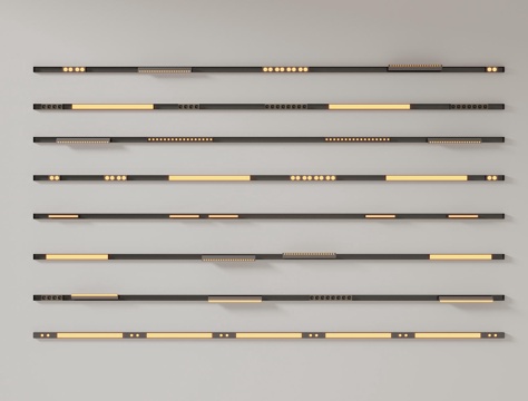 现代极简筒灯射灯 磁吸轨道射灯 明装转向射灯 线型灯 内嵌入su模型