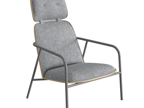  高背软垫休闲椅3d模型 