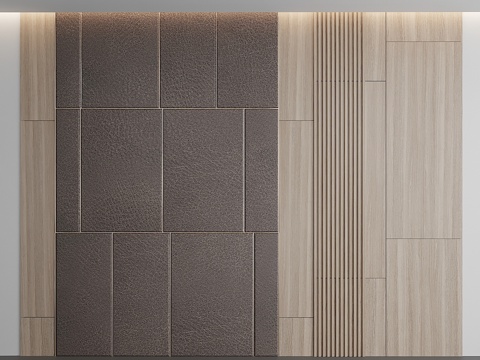  皮革木饰板3d模型 