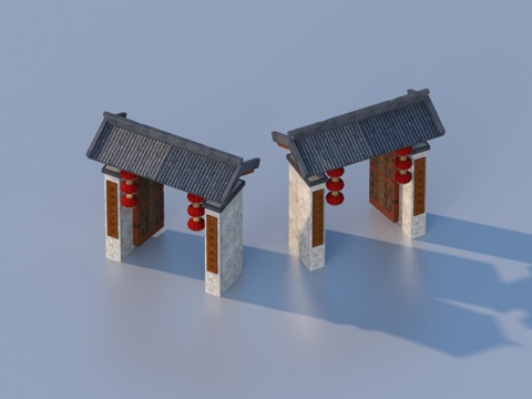  牌坊 古代牌坊 大门 入口3d模型 