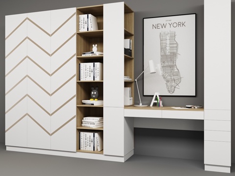  房间里的衣柜3d模型 