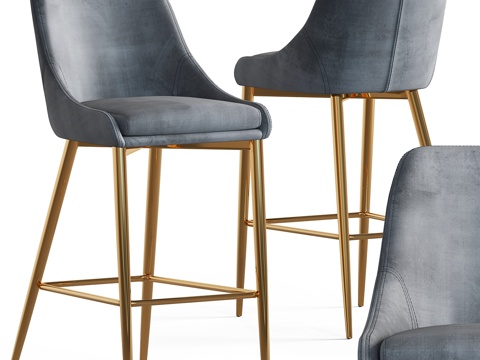  卡琳娜天鹅绒凳3d模型 