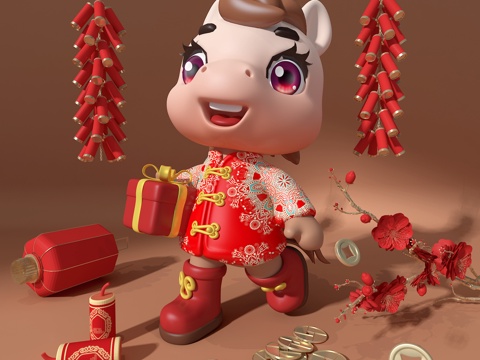  马年吉祥物3d模型 
