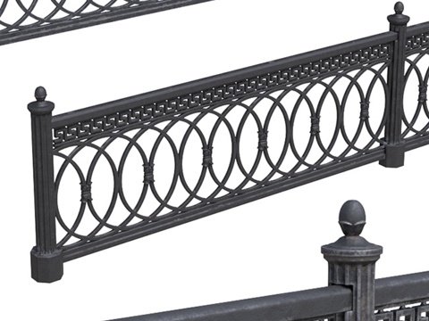  城市围栏23d模型 