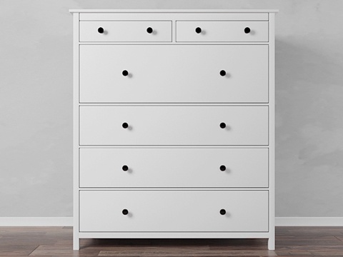  六抽屉柜，白色染色款。宜家HEMNE系列3d模型 