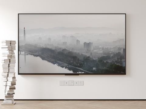  现代电视机 移动电视 激光电视 显示屏 壁挂式电视su模型 