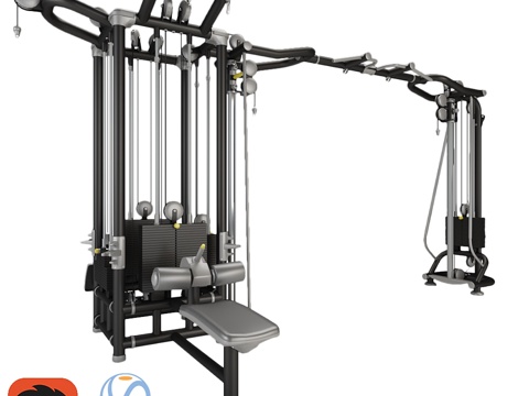  黑色电缆工作站套装023d模型 