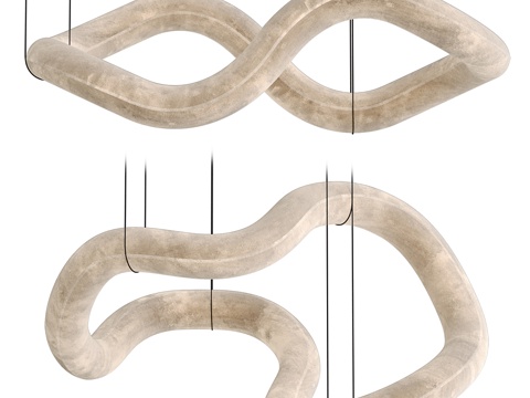  现代异形透光石装饰吊灯3d模型 