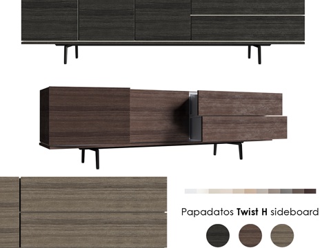  帕帕达托斯扭纹H边柜3d模型 