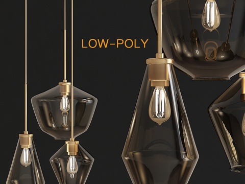  玻璃吊灯灯罩3d模型 