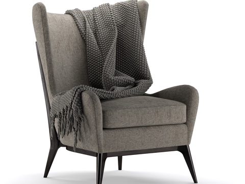  卡拉科尔经典灰扶手椅3d模型 