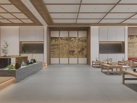  书院多功能休闲室3d模型 