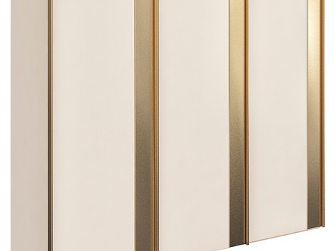  木质衣柜3d模型 