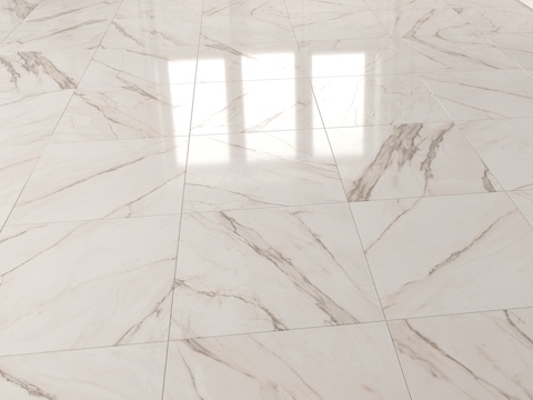  白色大理石瓷砖 - 83d模型 