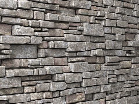  墙面石砖3d模型 