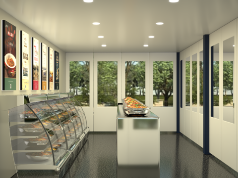  北湖小厨门头3d模型 