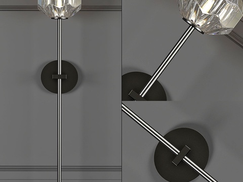  RH水晶球长壁灯3d模型 