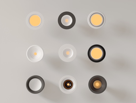 现代极简筒灯射灯 磁吸轨道射灯 明装转向射灯 线型灯 内嵌入su模型