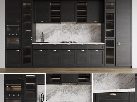  现代厨房宜家LERHUTTAN系列3d模型 