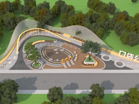  现代景观公园3d模型 