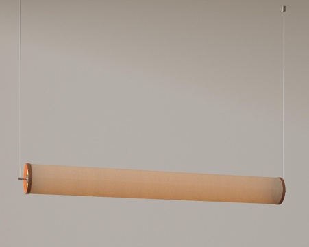 现代中古吊灯 极简奶油风吊灯 北欧简约吊灯 餐厅吊灯 长条吊su模型