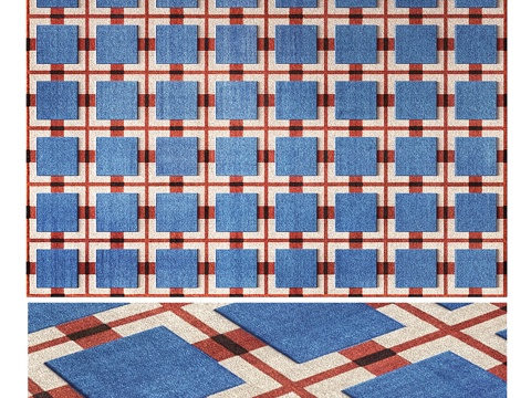  现代 Evelina Kroon 格子羊毛地毯3d模型 