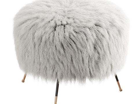  蒙古山羊毛意大利脚凳23d模型 