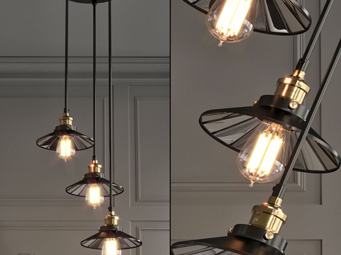  Loft锥形吊灯反射器33d模型 