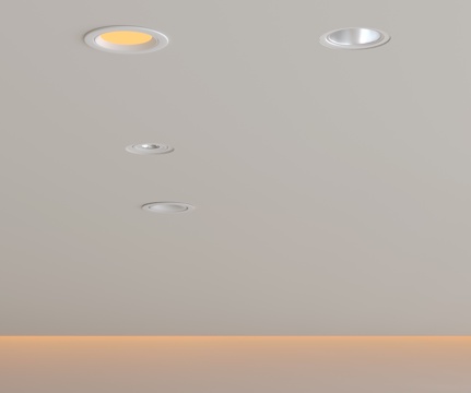 现代极简筒灯射灯 磁吸轨道射灯 明装转向射灯 线型灯 内嵌入su模型