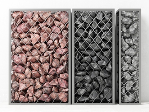  石笼网中岩石3d模型 