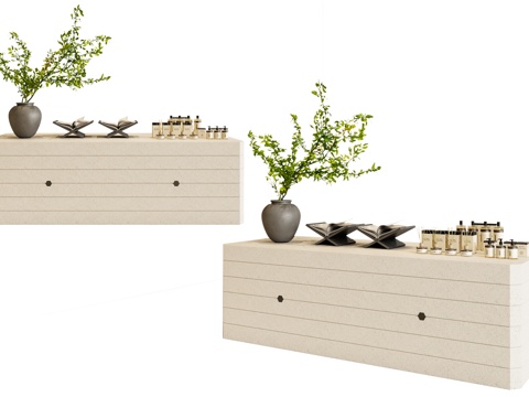  现代展台 展柜 陈列台 装饰花瓶 陈列柜3d模型 