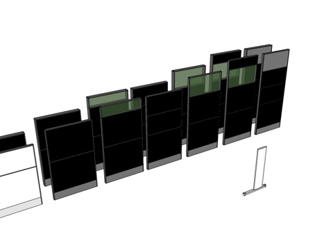 办公桌屏风su模型