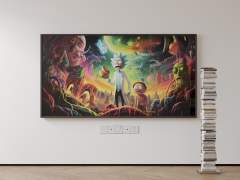  现代电视机 移动电视 激光电视 显示屏 壁挂式电视3d模型 