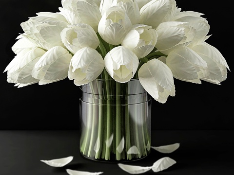  手工真触感郁金香（低多边形）3d模型 