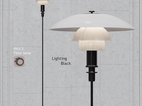  路易波森PH 3 2落地灯 黑色3d模型 